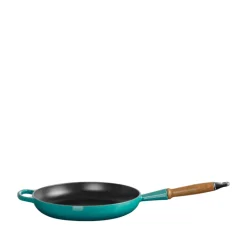 Le Creuset Signature stegepande Ø 28 cm med træhåndtag bleu riviera