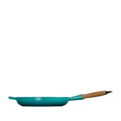 Le Creuset Signature stegepande Ø 28 cm med træhåndtag bleu riviera
