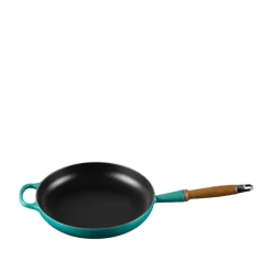 Le Creuset Signature stegepande Ø 28 cm med træhåndtag bleu riviera
