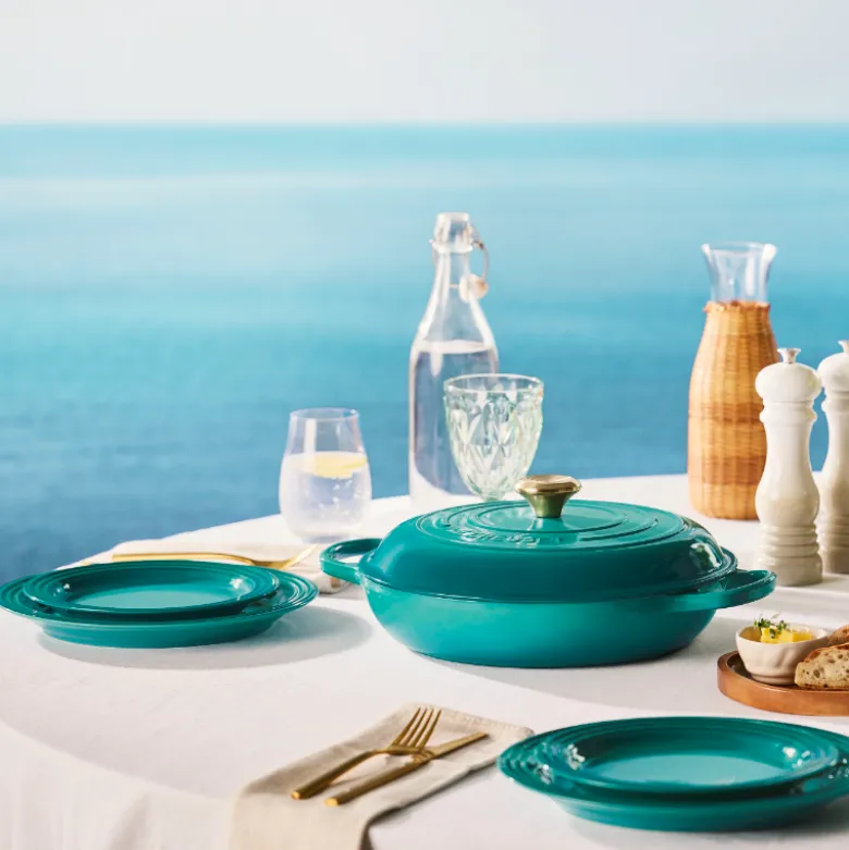 Le Creuset Signature stentøj frokosttallerken Ø 22 cm Bleu Riviera