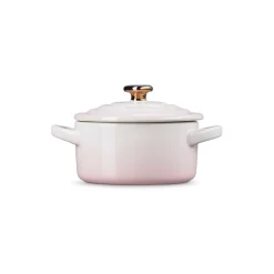 Le Creuset Signature stentøj minigryde med hjerteformet knop 10 cm Shell Pink