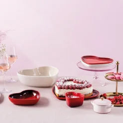 Le Creuset Signature stentøj minigryde med hjerteformet knop 10 cm Shell Pink