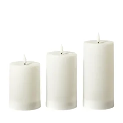 LED bloklys råhvid 3 stk.