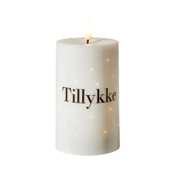 LED bloklys tillykke H 12,5 cm