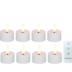 LED fyrfadslys sæt med fjernbetjening 9 dele