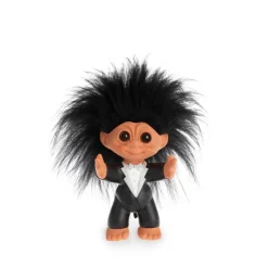 Lykketrold brudepar sort 9 cm