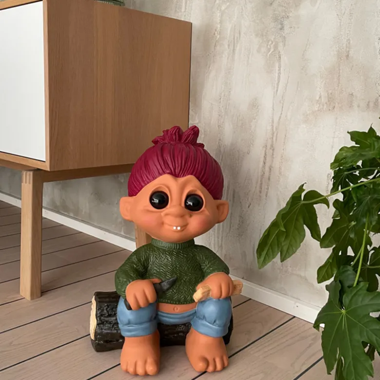 Lykketrold Grandam Storebror julefigur grøn 50 cm