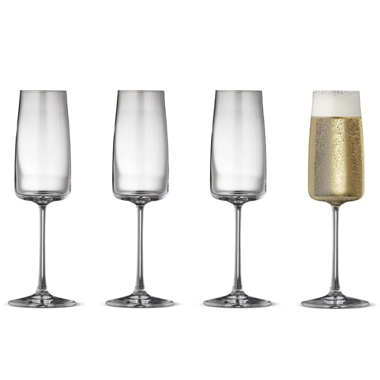 Lyngby Glas Krystal Zero champagneglas 30 cl 4 stk.