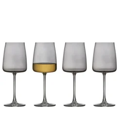 Lyngby Glas Krystal Zero hvidvinsglas smoke 4 stk. 43 cl