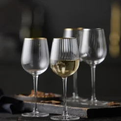 Lyngby glas Palermo hvidvinsglas guld 30 cl