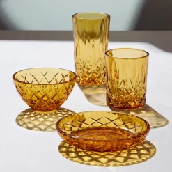 Lyngby Glas Sorrento asiet amber 4 stk. 16 cm