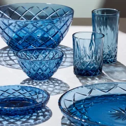 Lyngby Glas Sorrento asiet blå 4 stk. 16 cm