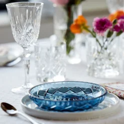 Lyngby Glas Sorrento asiet blå 4 stk. 16 cm