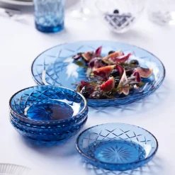 Lyngby Glas Sorrento asiet blå 4 stk. 16 cm