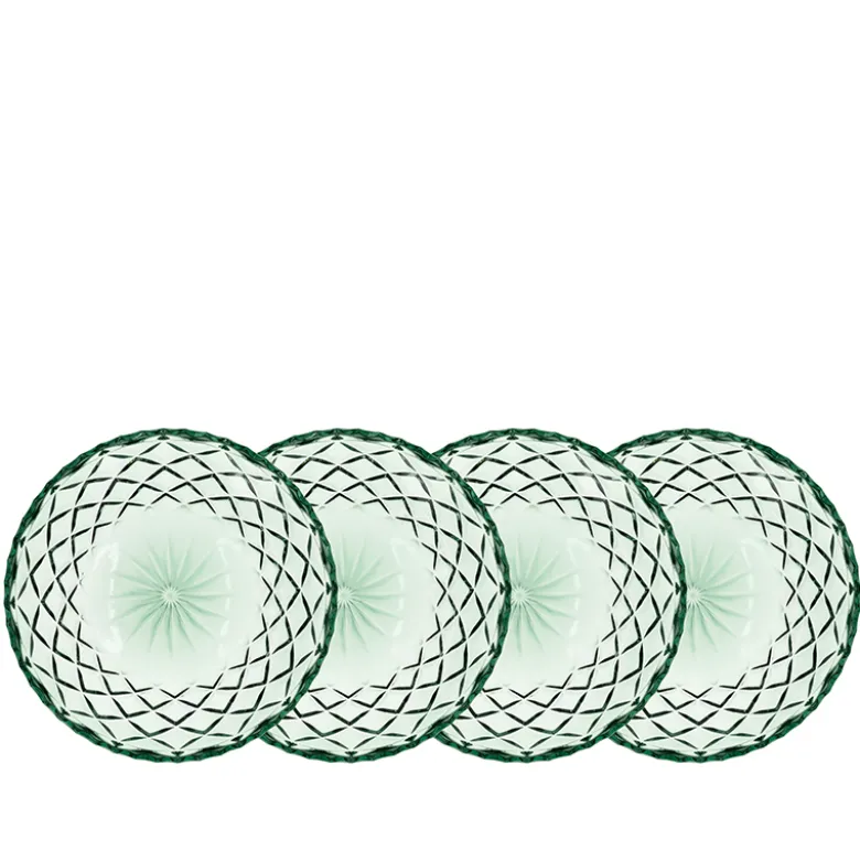 Lyngby Glas Sorrento asiet grøn 4 stk. 16 cm