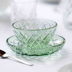 Lyngby Glas Sorrento asiet grøn 4 stk. 16 cm