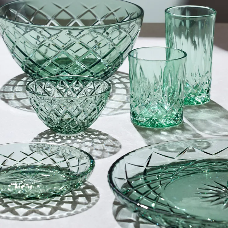 Lyngby Glas Sorrento asiet grøn 4 stk. 16 cm