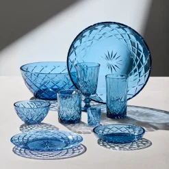 Lyngby Glas Sorrento tallerken 4 stk. blå 21cm