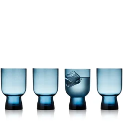 Lyngby Glas Sorrento vandglas blå 30 cl 4 stk.