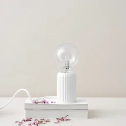 Lyngby Porcelæn Fitting #3 bordlampe hvid 10,7 cm