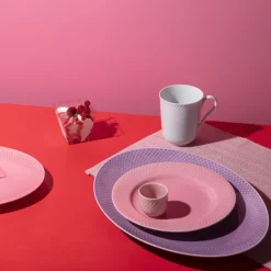 Lyngby Porcelæn Herringbone dækkeserviet rosa 43x30 cm