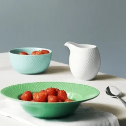 Lyngby Porcelæn Rhombe Color dyb tallerken grøn 24,5 cm