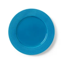 Lyngby Porcelæn Rhombe Color flad tallerken blå 27 cm