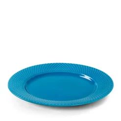Lyngby Porcelæn Rhombe Color flad tallerken blå 27 cm