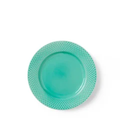 Lyngby Porcelæn Rhombe Color flad tallerken aqua 21 cm