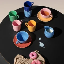 Lyngby Porcelæn Rhombe Color Kop Med Hank Mørkeblå 33 cl
