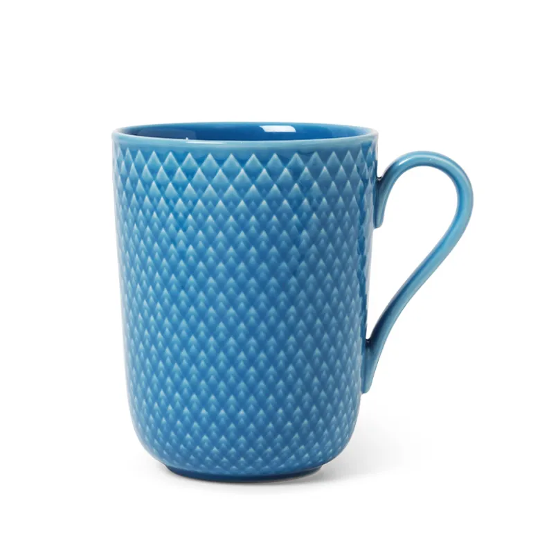 Lyngby Porcelæn Rhombe Color Kop Med Hank Blå 33 cl
