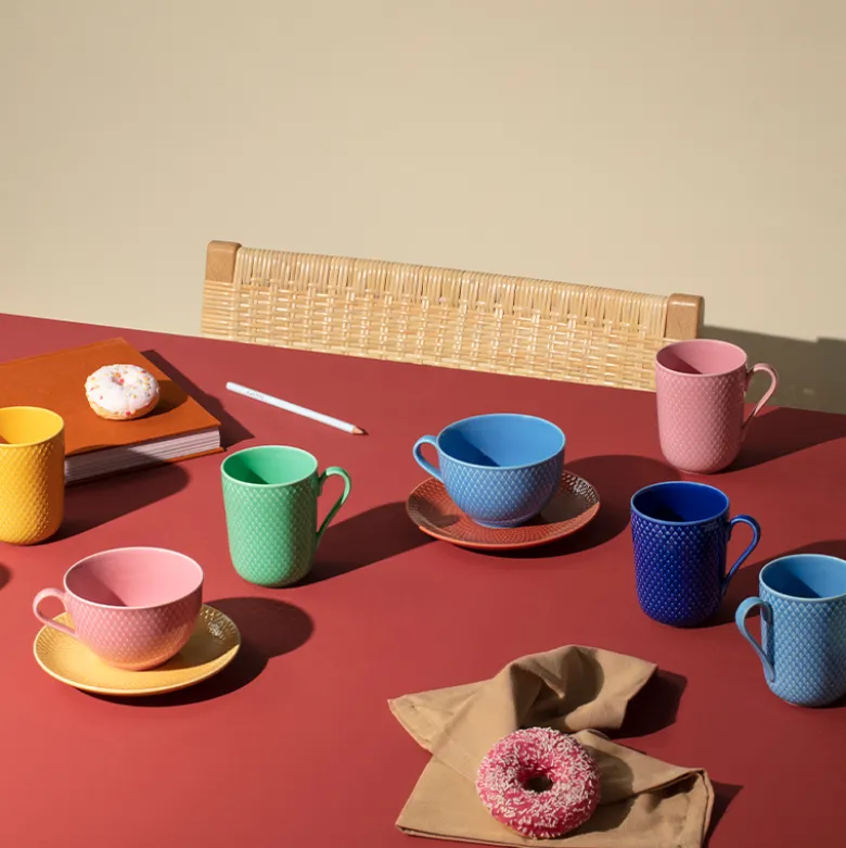 Lyngby Porcelæn Rhombe Color Krus Med Hank Rosa 33 cl