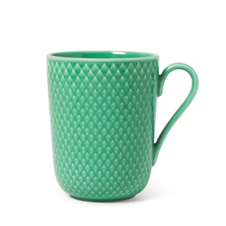 Lyngby Porcelæn Rhombe Color Kop Med Hank Grøn 33 cl
