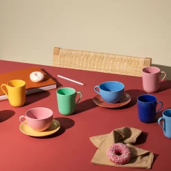 Lyngby Porcelæn Rhombe Color kop med hank gul 33 cl