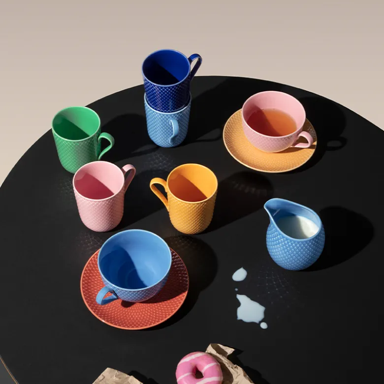 Lyngby Porcelæn Rhombe Color kop med hank gul 33 cl