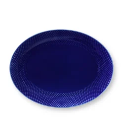 Lyngby Porcelæn Rhombe Color serveringsfad mørkeblå 35 cm