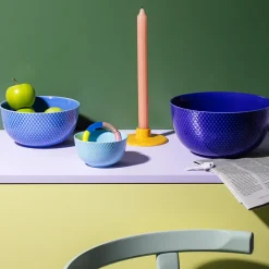 Lyngby Porcelæn Rhombe Color skålesæt blå 3 stk.