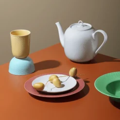 Lyngby Porcelæn Rhombe Color tallerken terracotta 23 cm