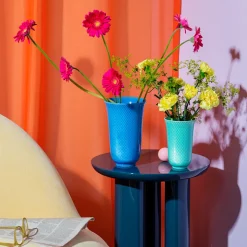 Lyngby Porcelæn Rhombe Color vase blå H 20 cm