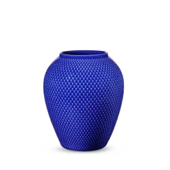 Lyngby Porcelæn Rhombe Color vase mørk blå H 16,5 cm