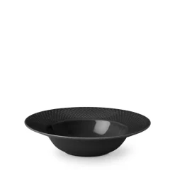 Lyngby Porcelæn Rhombe Earth dyb tallerken slate Ø 24,5 cm