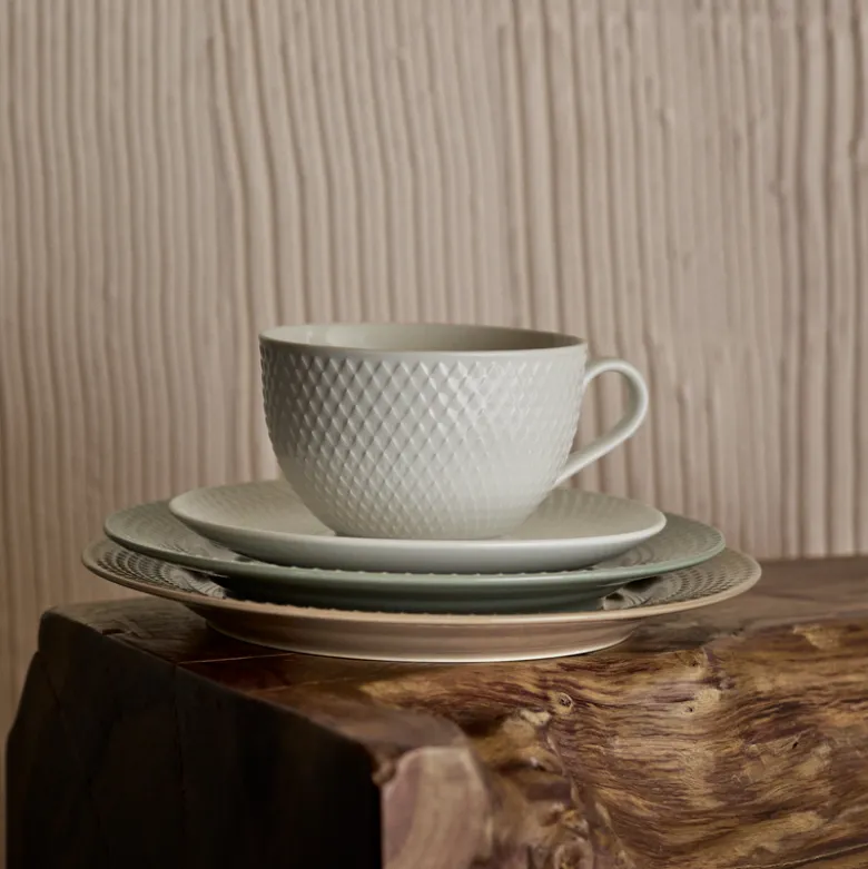 Lyngby Porcelæn Rhombe Earth frokosttallerken 23 cm clay