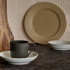 Lyngby Porcelæn Rhombe Earth frokosttallerken 23 cm clay