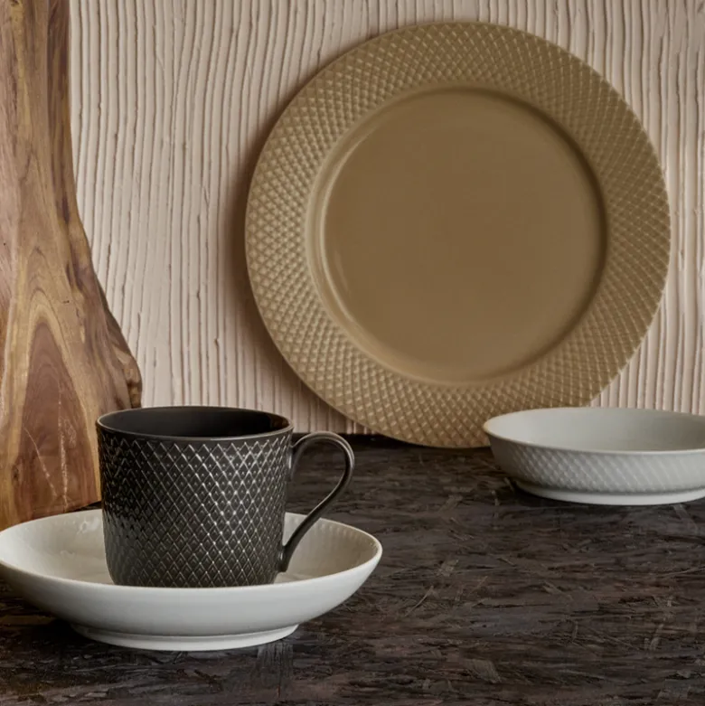 Lyngby Porcelæn Rhombe Earth frokosttallerken 23 cm clay