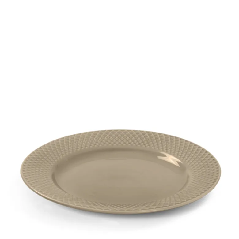 Lyngby Porcelæn Rhombe Earth frokosttallerken 23 cm clay
