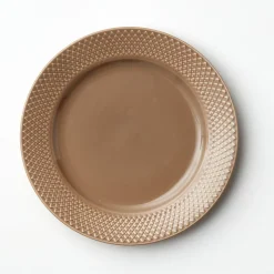 Lyngby Porcelæn Rhombe Earth frokosttallerken clay 2 stk. Ø 23 cm