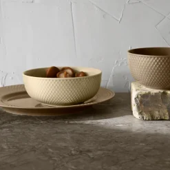 Lyngby Porcelæn Rhombe Earth middagstallerken clay Ø 27 cm