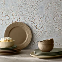 Lyngby Porcelæn Rhombe Earth skål marble Ø 15,5 cm