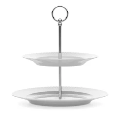 Lyngby Porcelæn Rhombe etagere hvid 27 cm