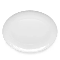 Lyngby Porcelæn Rhombe fad hvid 42 cm